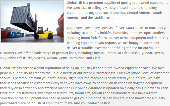 Global Lift Equipment Eugene